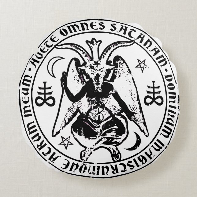 Satanic Baphomet Round Cushion (Front)