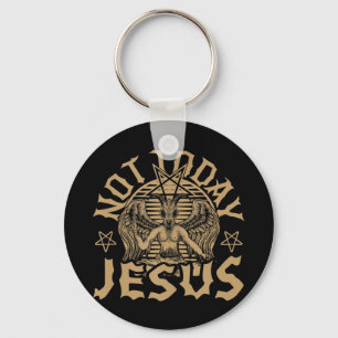 Satanic Baphomet Satan Not Today Jesus Tank TopIf  Key Ring