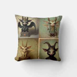 Satanic black goth underground baphomet. cushion