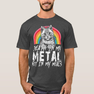 Satanic Cat Death In My Metal Not In My Meals Vega T-Shirt
