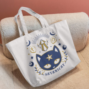 Satanic Cat Witchy Tote Bag