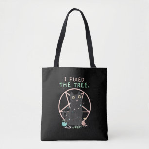Satanic Demon Cat - Creepy Cute Pastel Goth Christ Tote Bag