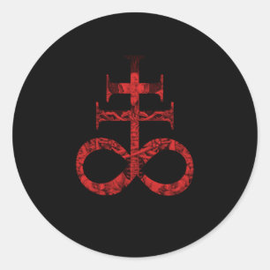 Satanic For Satanist Occult Leviathan Cross Baphom Classic Round Sticker