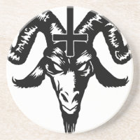 Satanic Goat Head with Cross (black)
