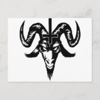 Satanic Goat Head with Cross (black)