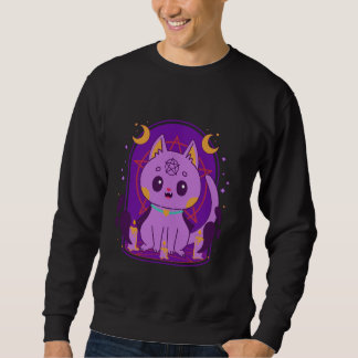 Satanic Kawaii Cat Pagan Dark Vintage Pastel Goth  Sweatshirt
