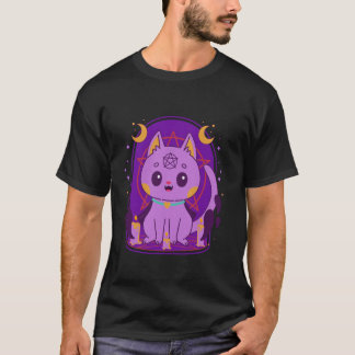 Satanic Kawaii Cat Pagan Dark Vintage Pastel Goth  T-Shirt
