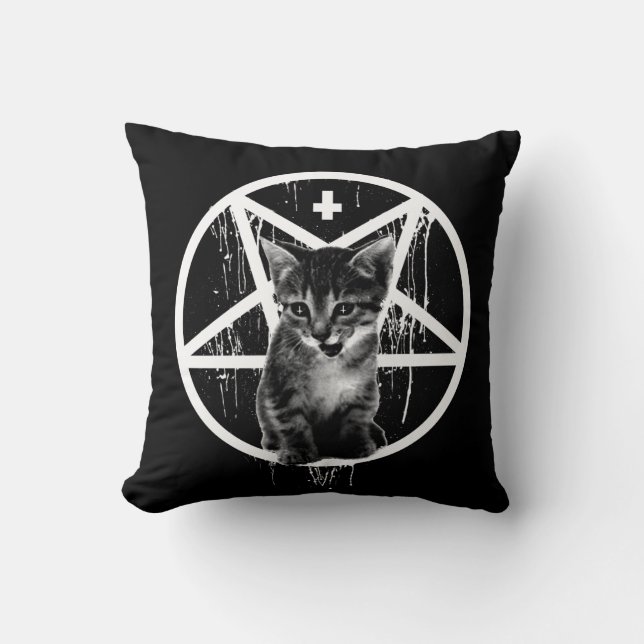 Satanic Kitten Pillow (Front)