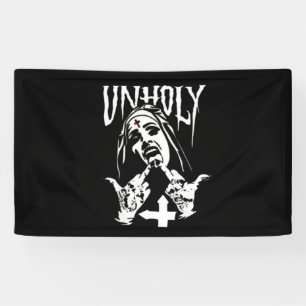 Satanic Nun Tattoos Unholy Banner