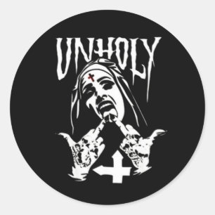 Satanic Nun Tattoos Unholy Classic Round Sticker