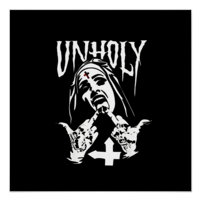 Satanic Nun Tattoos Unholy Poster (Front)