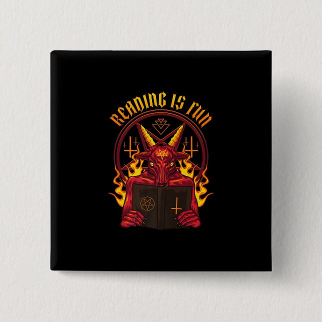 Satanic Pagan Goat Premium 15 Cm Square Badge (Front)