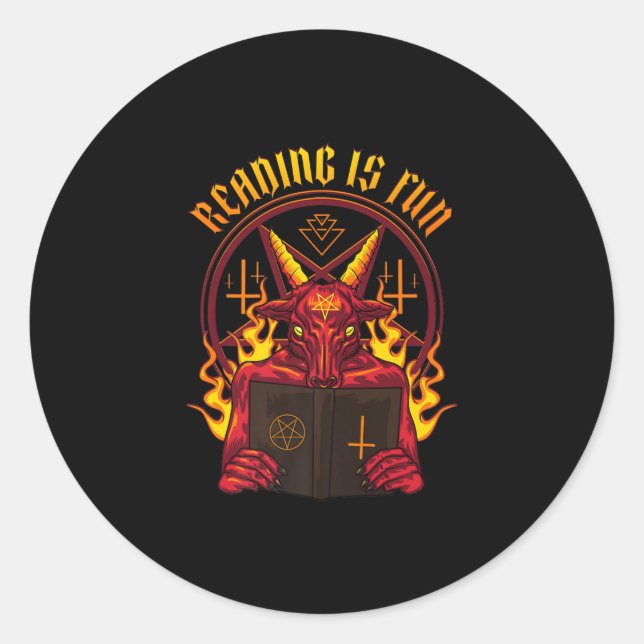 Satanic Pagan Goat Premium Classic Round Sticker (Front)