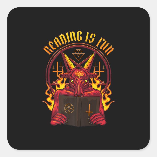 Satanic Pagan Goat Premium Square Sticker (Front)