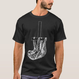 Satanic Sloth Hanging On Turned Cross T-Shirt
