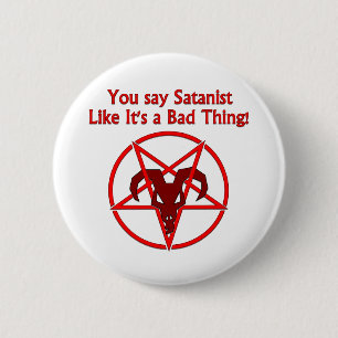Satanist Bad Thing Dark Humour Goat Pentacle 6 Cm Round Badge