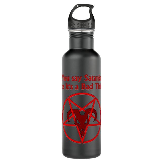 Satanist Bad Thing Dark Humour Goat Pentacle 710 Ml Water Bottle (Front)