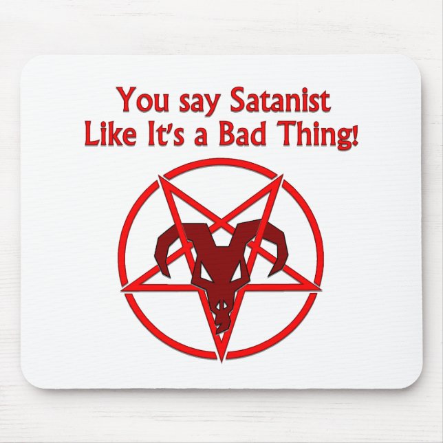 Satanist Bad Thing Dark Humour Goat Pentacle Mouse Pad (Front)