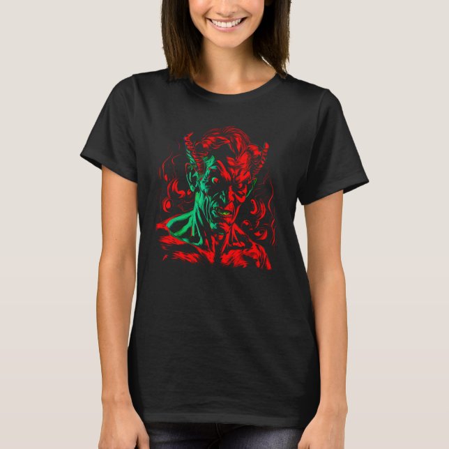 Satanist Devil Red Demon Mammon T-Shirt (Front)