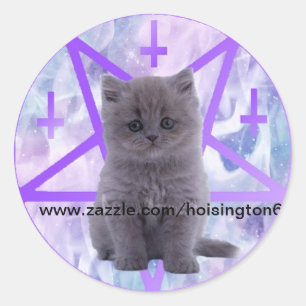 satanist kitty for hoisington6 classic round sticker