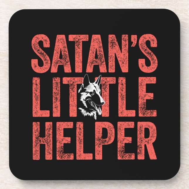 Satan's Little Helper Funny Belgian Malinois Coaster (Front)