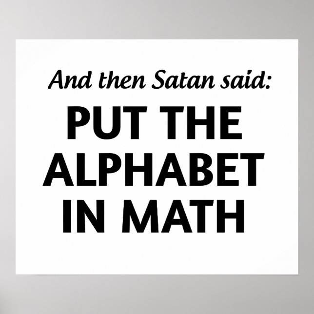 Satans Math Poster (Front)