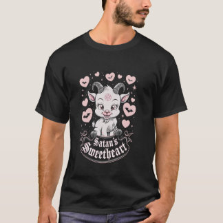 Satan's Sweetheart Cute Goat Hearts T-Shirt