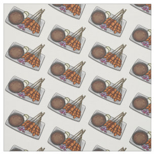 Satay cartoon illustration fabric