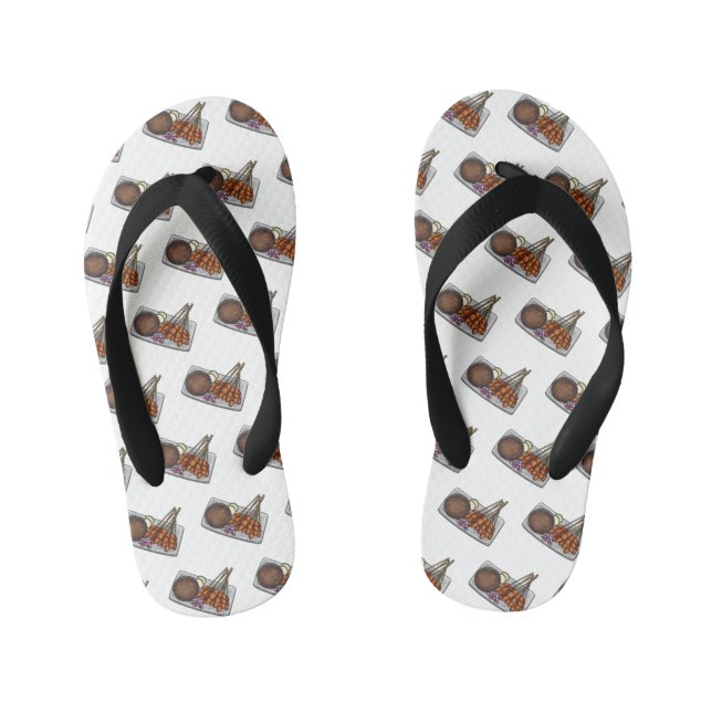 Satay cartoon illustration kid's thongs (Footbed)