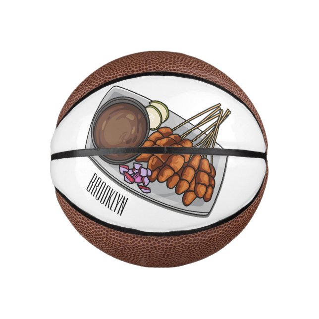 Satay cartoon illustration mini basketball (Front)