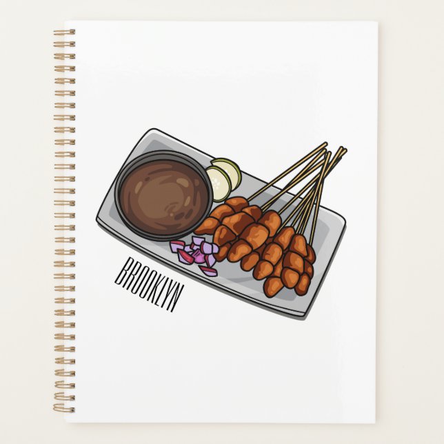 Satay cartoon illustration  planner (Front)