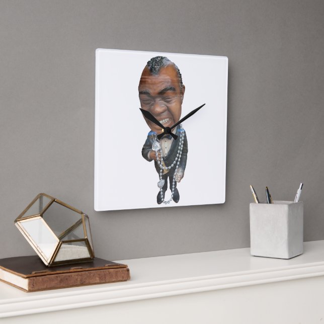 Satchmo. Square Wall Clock (Office)