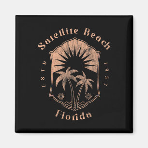 Satellite Beach Florida Retro Surfer Vintage Beach Magnet
