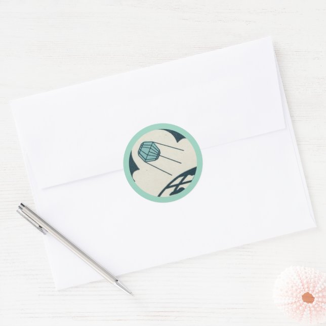 Satellite Circles Earth Classic Round Sticker (Envelope)
