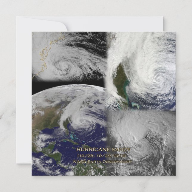 Satellite Collage View of Hurricane Sandy Invitation (Front)