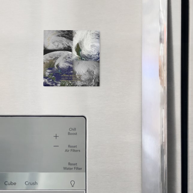 Satellite Collage View of Hurricane Sandy Magnet (In Situ (Fridge))