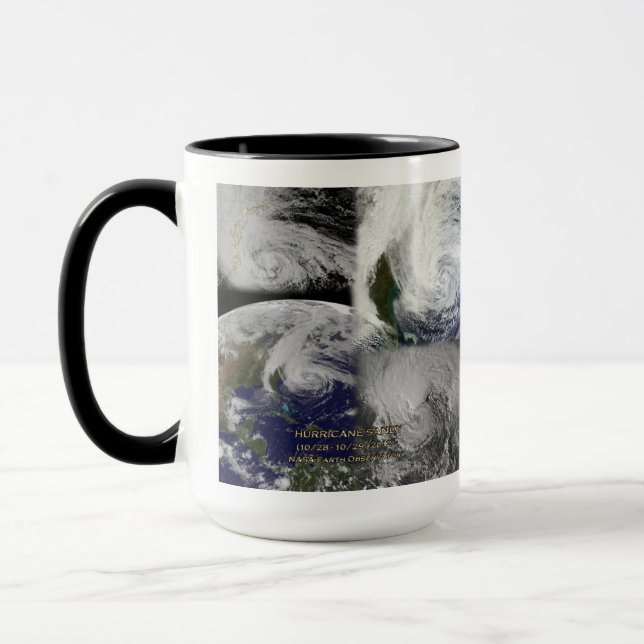 Satellite Collage View of Hurricane Sandy Mug (Left)