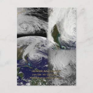 Satellite Collage View of Hurricane Sandy Postcard