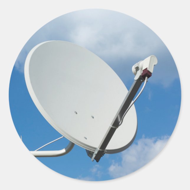 Satellite dish classic round sticker (Front)
