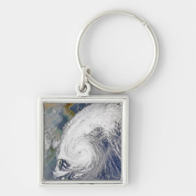 Satellite image of a typhoon key ring (Front)