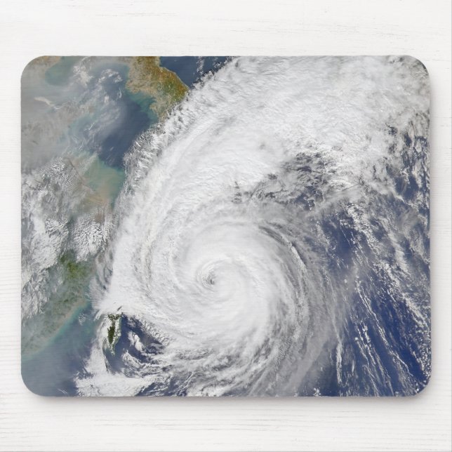Satellite image of a typhoon mouse pad (Front)