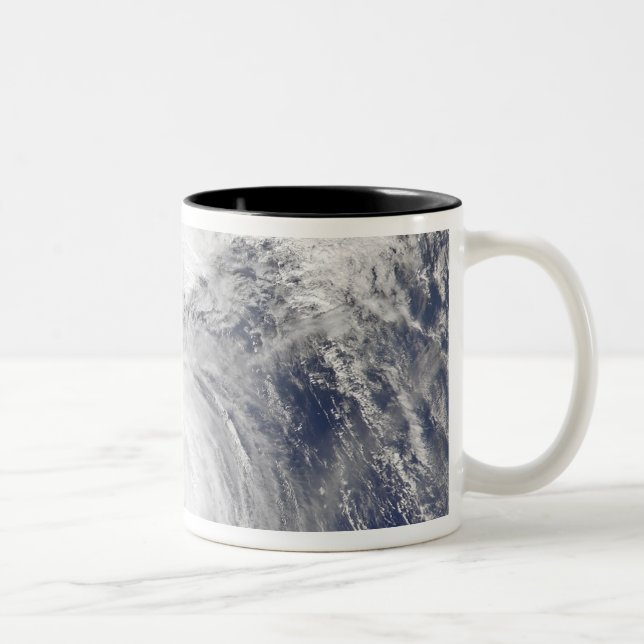 Satellite image of a typhoon Two-Tone coffee mug (Right)