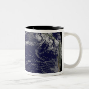 Satellite image of Earth Two-Tone Coffee Mug