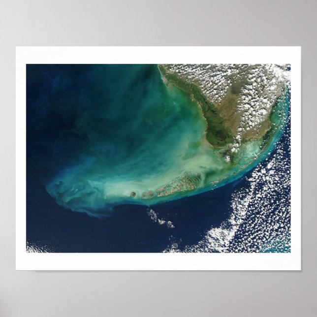 Satellite Image of the Florida Keys Poster (Front)