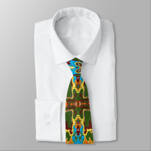 Satellite Radar Glitch Repeat Pattern  Neck Tie