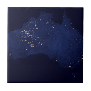 Satellite The Night Lights Of Australia. Ceramic Tile