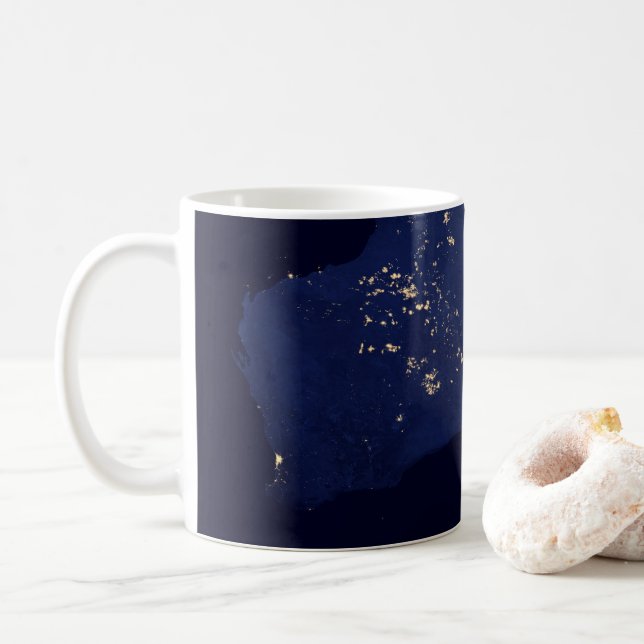 Satellite The Night Lights Of Australia. Coffee Mug (With Donut)