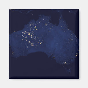 Satellite The Night Lights Of Australia. Magnet