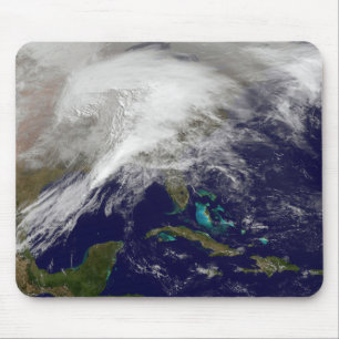Satellite view of a massive winter storm mouse pad