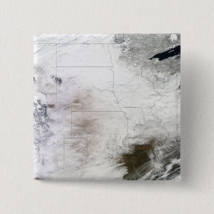 Satellite view of a massive winter storm over U 15 Cm Square Badge